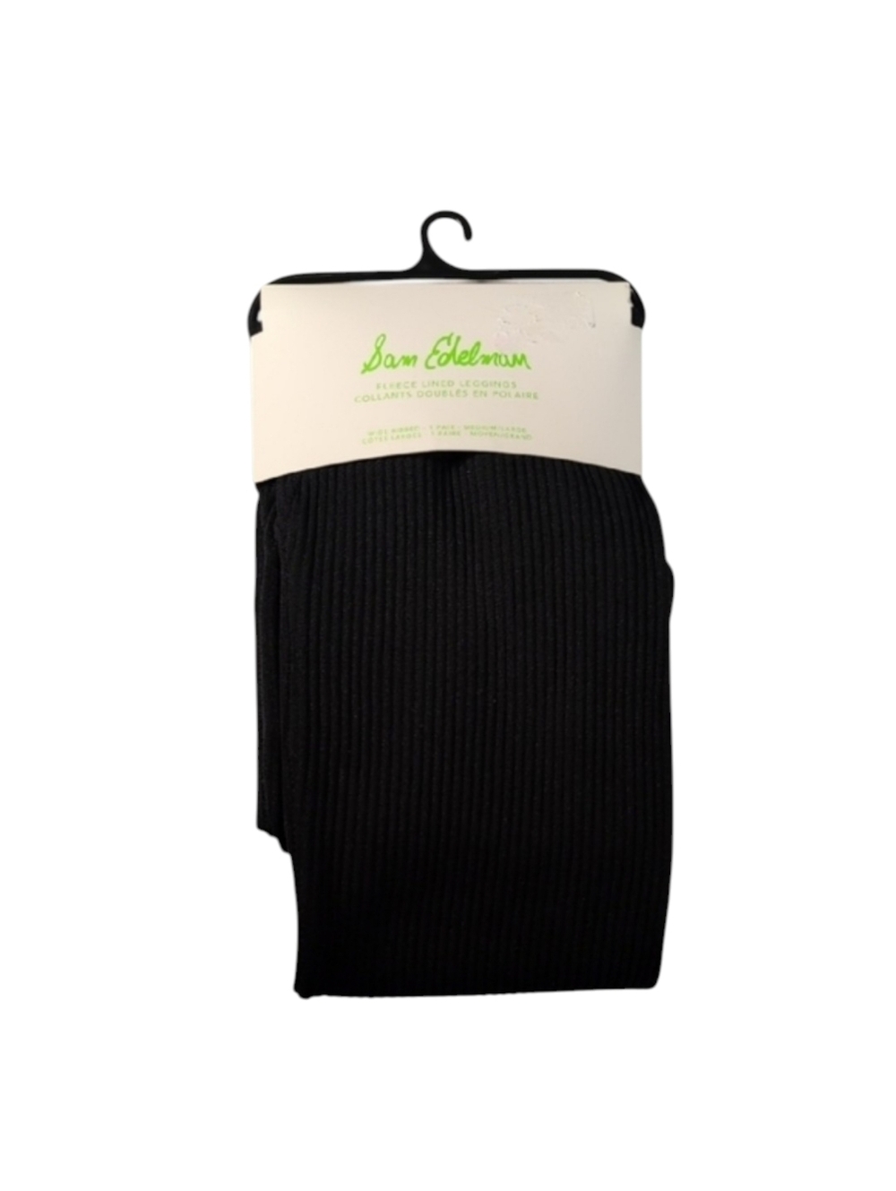 Sam Edelman Wide Ribbed Fleece Lined Leggings Black Size Med/Large